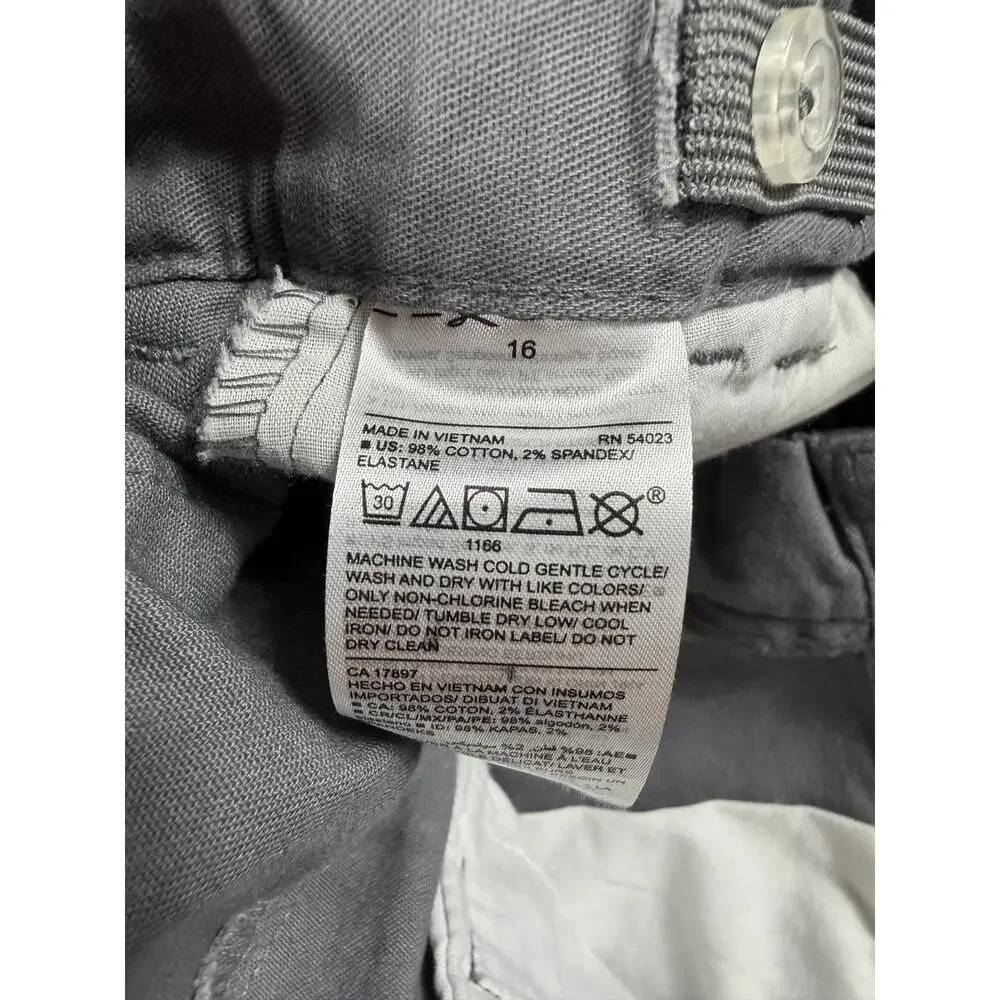 Old Navy Boys Chino Shorts Gray Adjustable Waist Size 16